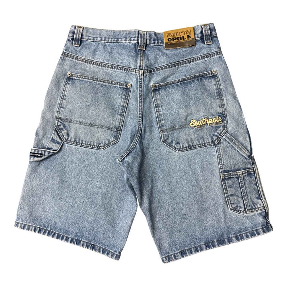 Vintage Y2K Southpole Baggy Denim Carpenter Shorts Skater Embroidered Size 34
